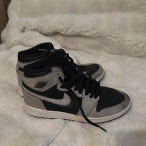 Stylish Black and Gray High-Top Sneakers